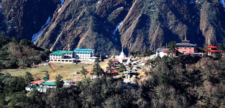 Tengboche Monastery from distance